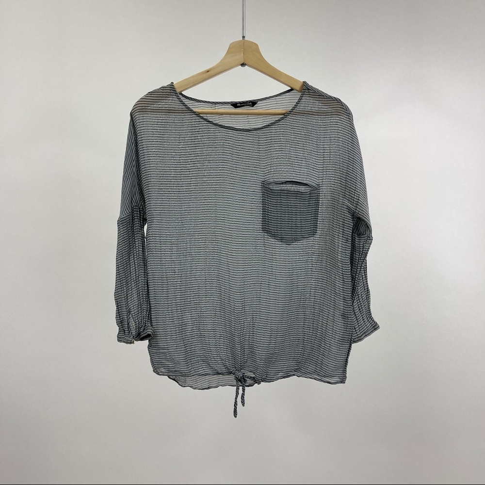 Massimo Dutti striped scoop neck silk blouse 4